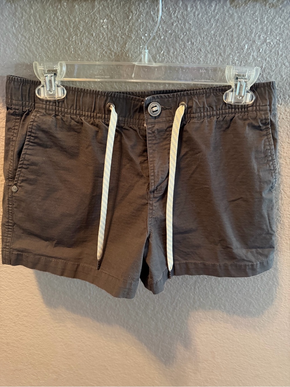 Vuori Ripstop Shorts Small Charcoal Organic Cotton Drawstring Utility